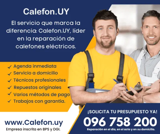 Técnico de calefones trabajando en Montevideo